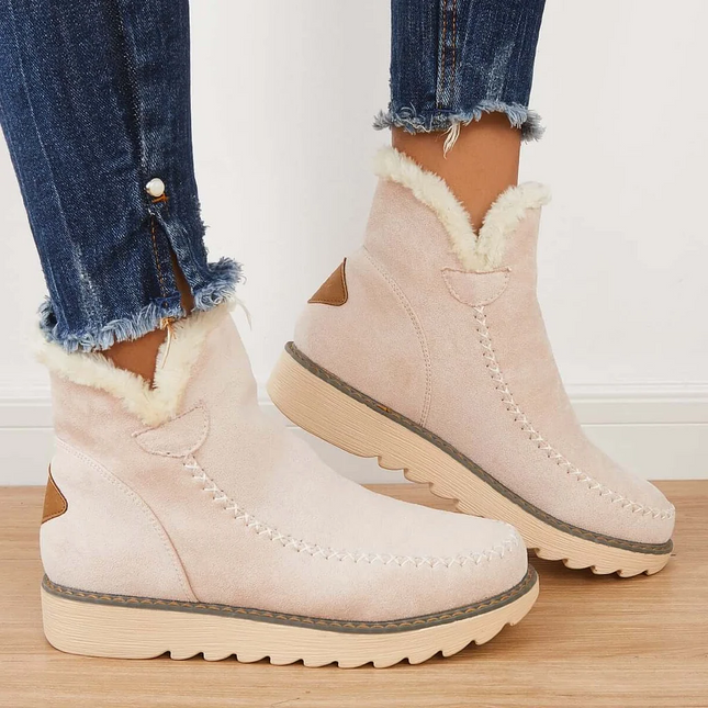 Winter Boots for Women, Slip On Womens Snow Boots with Fur Lining and Grip Sole