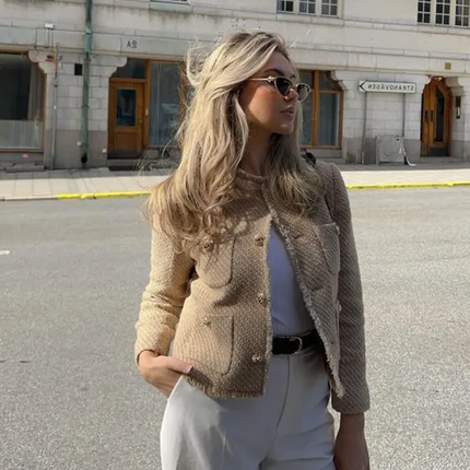 Versatile Elegant Jacket for Women, Lightweight Polyester Layer for Casual and Formal Wear, All Season Outerwear in Sizes XS to L