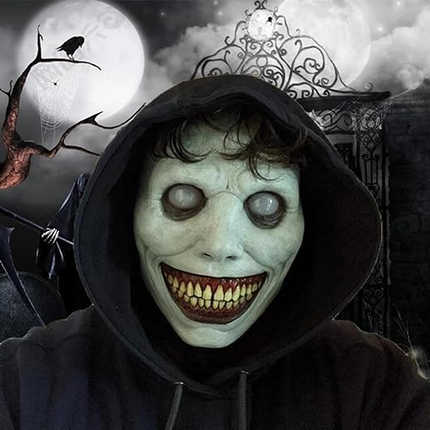 Scary Halloween Costume Mask, White Eyed Demon Latex Mask – image 5