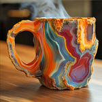 Tuzwa Crystal Coffee Mug – 10.14 oz Mineral-Inspired Novelty Cup with Unique Texture & Comfortable Handle