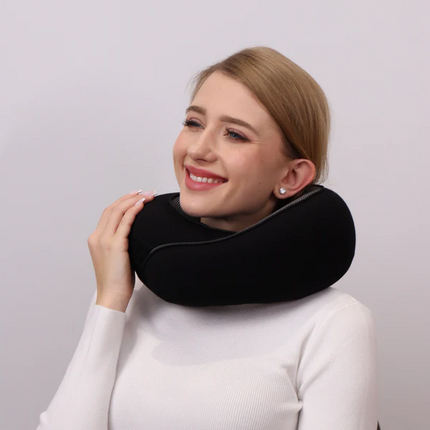Neck Pillow for Airplane, Contoured Travel Neck Pillow Set with Sleep Mask – image 8