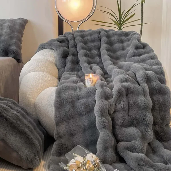 Throw Blankets for Couch, Soft Faux Fur Blanket for Sofa and Living Room