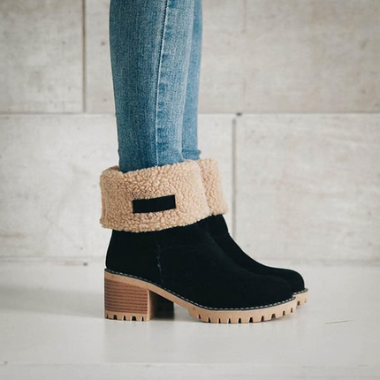 Boots for Women, Block Heel Leather Ankle Boots – image 7
