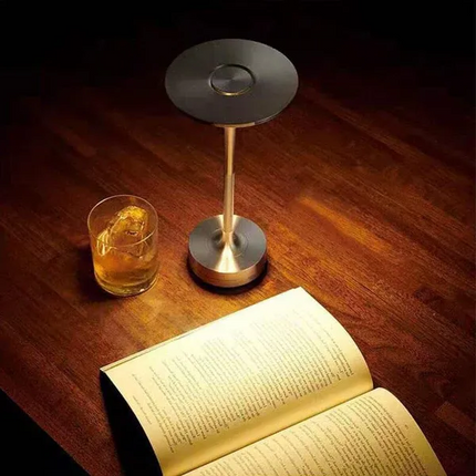 Rechargeable LED table lamp, cordless dimmable touch desk light for bedroom, dining and patio, water-resistant