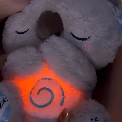 Koala Plush Toy with Music Lights and Rhythmic Breathing, Koala Stuffed Animal with Heartbeat Sound for Anxiety Relief (2)