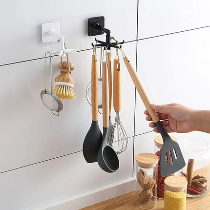 Adhesive Wall Hooks, 360 Rotating Hanging Hook with 180 Flip – image 4
