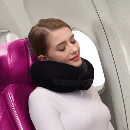 Neck Pillow for Airplane, Contoured Travel Neck Pillow Set with Sleep Mask