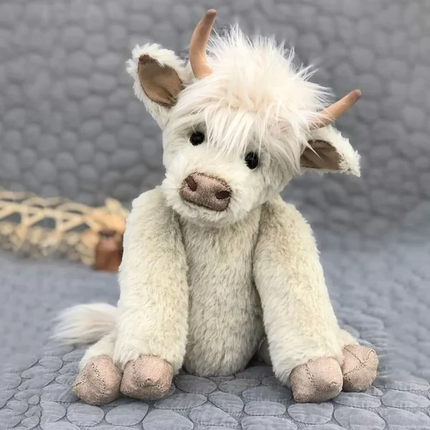 Highland Cow Stuffed Animal Handmade, Highland Cow Plush Toy with Moo Sound