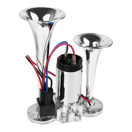 Train Horn for Trucks, Dual Trumpet 12V Electric Air Horn Kit