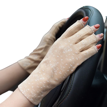 UV Protection Gloves for Women, Fingerless Gloves for Driving and Cycling – image 8