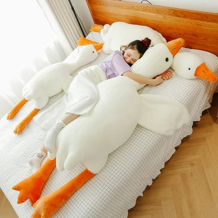 Goose Plush Toy Big White, Goose Stuffed Animal Throw Pillow Soft PP Cotton, Oversized Stuffed Toy Sleeping Body Pillow