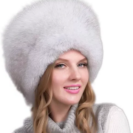 Fur Hat Women with Earmuffs, Warm Womens Winter Hat for Cold Weather