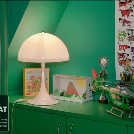 Mushroom Lamp with Retro Danish Design on Desk – image 5