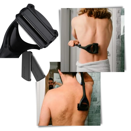 Back Shaver Tooth Shaped for Smooth Skin, Back Hair Shaver for Wet and Dry Shaving, Replaceable Blades – image 5
