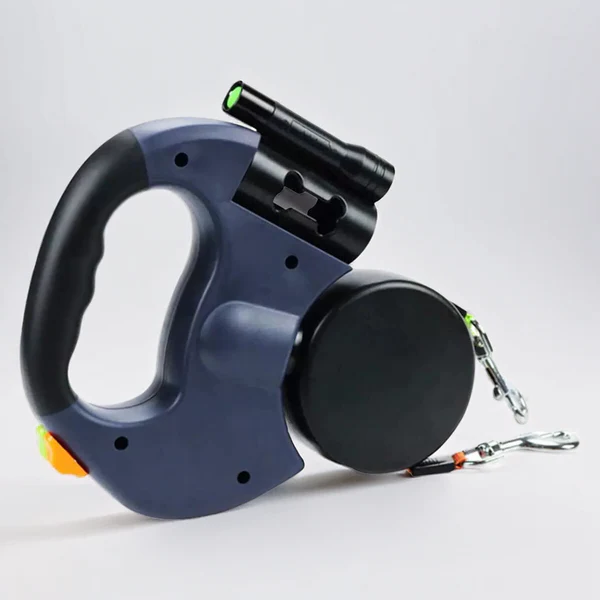 Dual Retractable Dog Leash for Two Dogs, Reflective Nylon Dog Leash