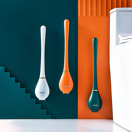 Toilet Brush and Holder Set, Silicone Toilet Brush with Wall Mounted Holder