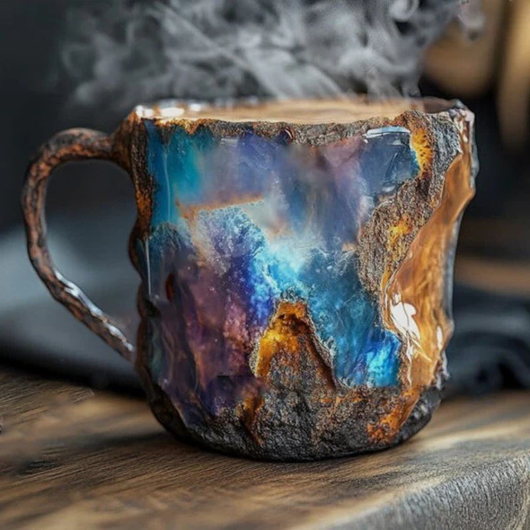 Tuzwa Crystal Coffee Mug – 10.14 oz Mineral-Inspired Novelty Cup with Unique Texture & Comfortable Handle
