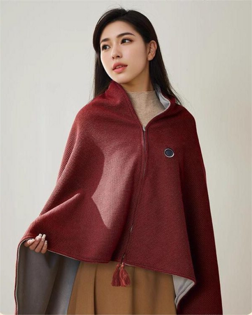 Portable Heated Shawl for Women, Heated Blanket Wrap for Office and Home, Wearable Heated Blanket with 3 Heat Settings
