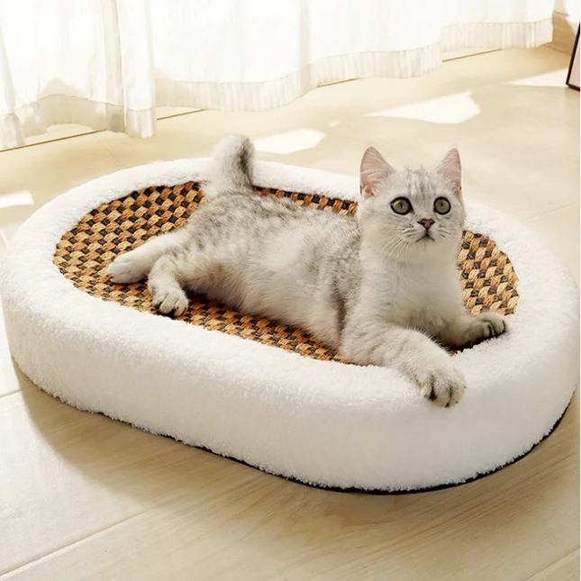 Cat Scratch Board with Bed, Cat Scratcher Lounge, Cozy Cat Bed with Scratching Surface