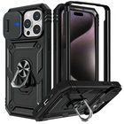 Magnetic Phone Case for iPhone 16 15 14, Water Resistant iPhone Case with Camera Cover, MagSafe Case with Kickstand