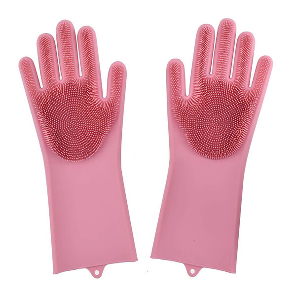 Dishwashing Gloves Silicone with Scrubber, Dish Washing Gloves for Car Wash