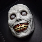 Scary Halloween Costume Mask, Creepy Smiling Face Scary Mask, White Eyed Demon Latex Mask