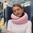 Neck Pillow for Airplane, Contoured Travel Neck Pillow Set with Sleep Mask, Earplugs and Carry Bag, Neck Support Pillow