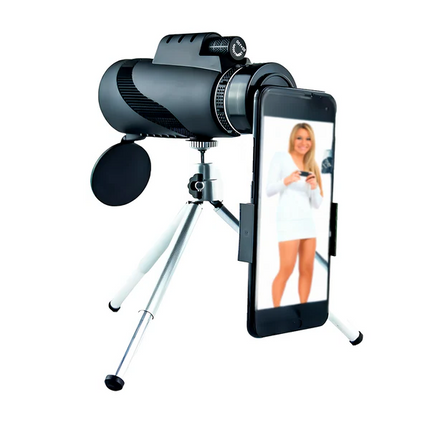 Monocular Telescope 10x Magnification, Handheld Compact Telescope with Phone Clip and Tripod
