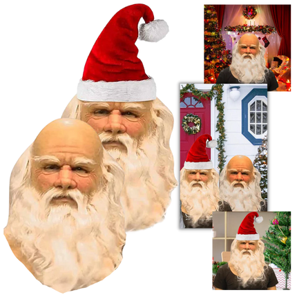 Santa Claus Latex Mask, Realistic Santa Mask for Christmas Cosplay, Full Face Costume Mask for Holiday Party