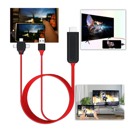 HDMI Cable for Phone, 3 in 1 USB C to HDMI Adapter for TV