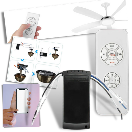 Ceiling Fan Light Remote Control Kit and RF Receiver, Wall Mount Fan Remote