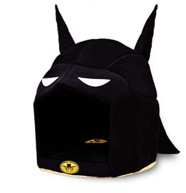 Dog Bed Cave with Bat Ears for Small Dogs, Cat Bed Cave Style with Detachable Washable Mat, Cotton Filled Pet Bed