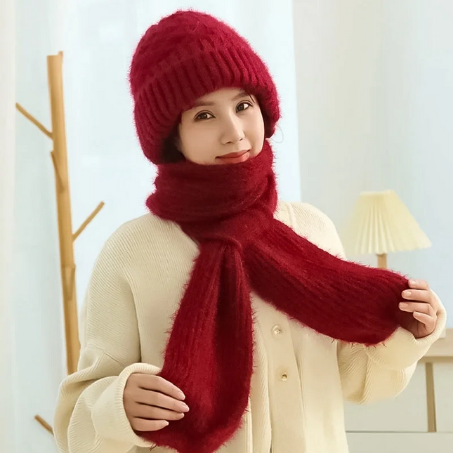 Balaclava Women, Knitted Winter Hooded Scarf with Integrated Ear Protection