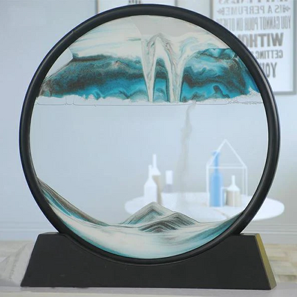 Moving Sand Art, Deep Sea Sandscape Art in Lead Free Glass, Flowing Quicksand Art