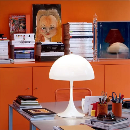 Small Modern Table Lamp with LED Bulb, Close-Up