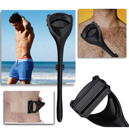 Back Shaver Tooth Shaped for Smooth Skin, Back Hair Shaver for Wet and Dry Shaving