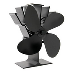 Heat Powered Wood Stove Fan, Stove Top Fan for Wood Burner and Fireplace, Silent 4 Blade Fireplace Accessory