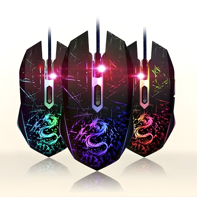 Computer Mouse for Gaming, Wired Gaming Mouse with RGB Lights, USB Wired Mouse with 6 Programmable Buttons