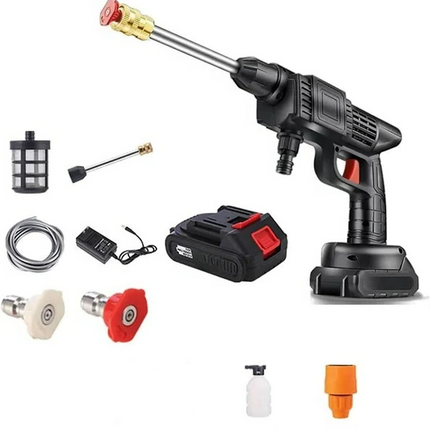 Cordless Spray Gun for Car Washing, Portable Pressure Washer, Cordless Pressure Washer with 2 Nozzles for Bikes and Pets