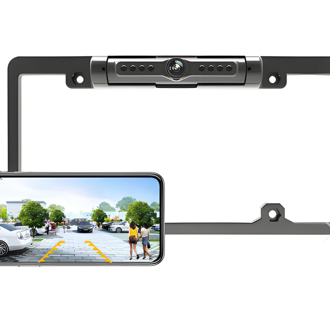 Wireless Backup Camera for Car, License Plate Backup Camera with WiFi, Waterproof Rear View Car Camera