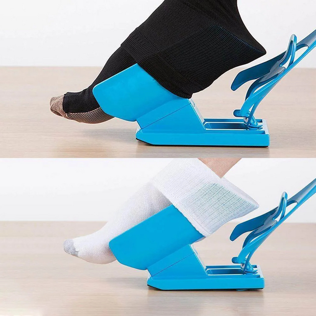 Sock Aid Kit, Compression Sock Aid Device with Shoe Horn Handle, Sock Helper for Pregnancy and Limited Mobility