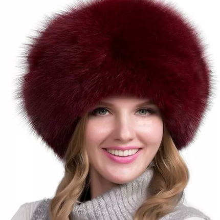 Fur Hat Women with Earmuffs, Real Fox Fur Hat – image 8