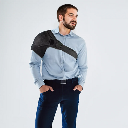 Shoulder Brace for Men and Women, Black Velcro Shoulder Wrap – image 5