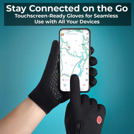 Waterproof Thermal Gloves for Men and Women, Touchscreen Winter Gloves with Anti Slip Palm for Cycling and Hiking