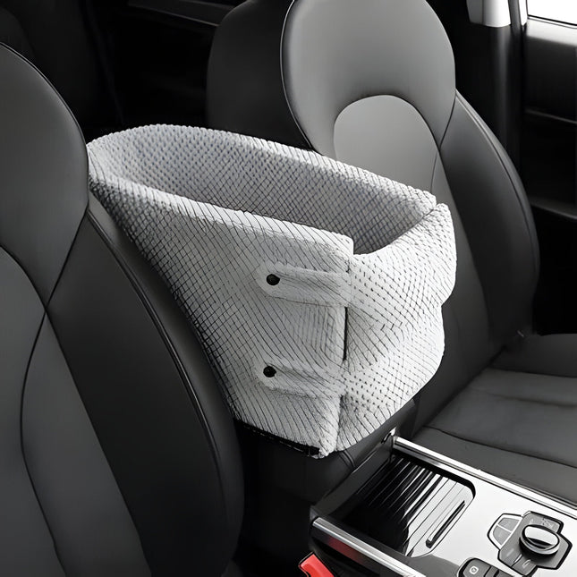 Small Dog Car Seat for Dogs and Cats, Center Console Pet Car Seat, Linen Cotton Dog Booster Seat up to 13 lb