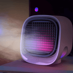 Tuzwa Portable Mini Air Cooler – USB Personal Cooling Fan, 3 Speeds, 300ml Water Tank & 7-Color Night Light