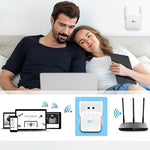 Tuzwa WiFi Range Extender – Dual-Band 2.4GHz & 5GHz WiFi Extender with High-Gain External Antennas, Gigabit Ethernet & Plug-In Setup