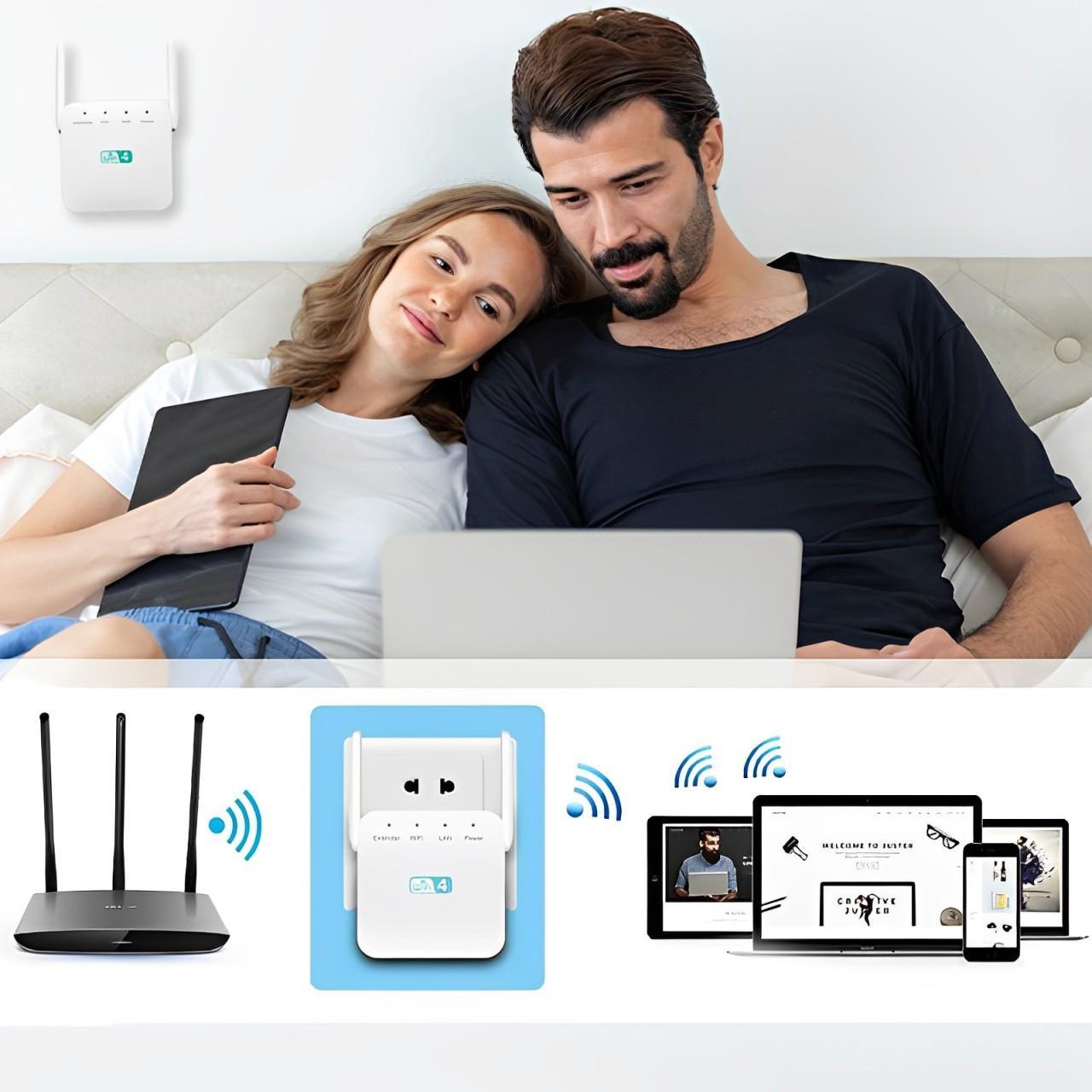 Tuzwa WiFi Range Extender – Dual-Band 2.4GHz & 5GHz WiFi Extender with High-Gain External Antennas, Gigabit Ethernet & Plug-In Setup