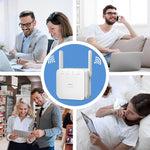 Tuzwa WiFi Range Extender – Dual-Band 2.4GHz & 5GHz WiFi Extender with High-Gain External Antennas, Gigabit Ethernet & Plug-In Setup