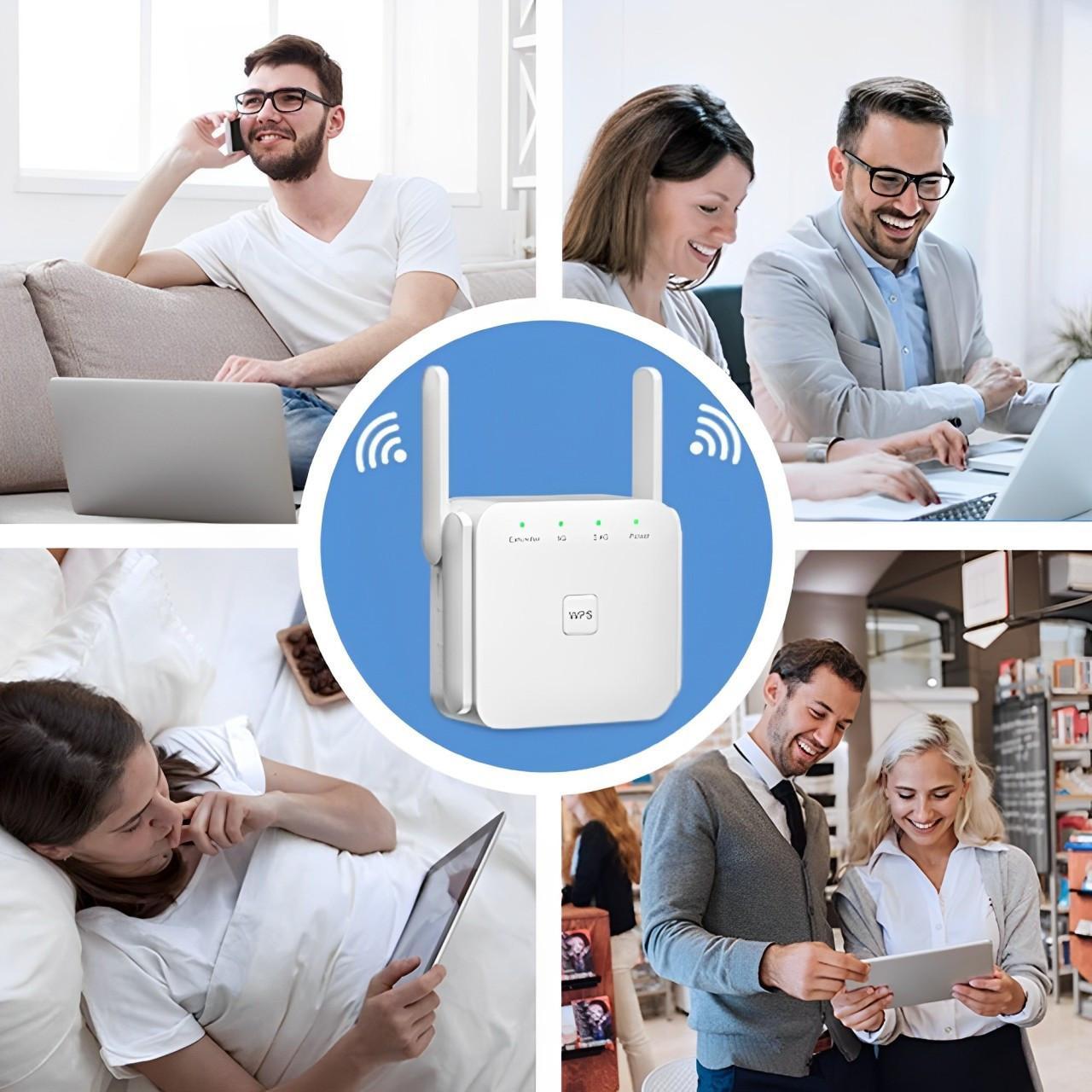 Tuzwa WiFi Range Extender – Dual-Band 2.4GHz & 5GHz WiFi Extender with High-Gain External Antennas, Gigabit Ethernet & Plug-In Setup
